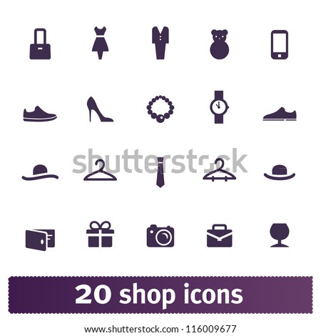Shopping icons: store vector set