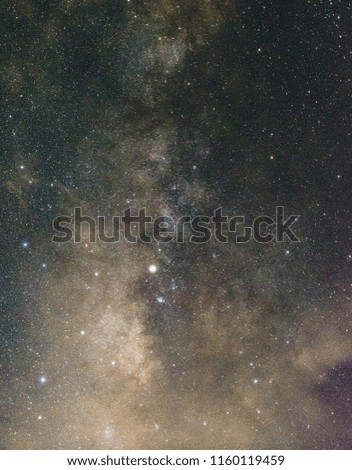 The Milky Way is our galaxy. Night sky with stars. Space background.