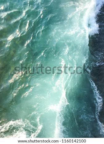 Big wave. Water splash. Nature colors. Turkey.