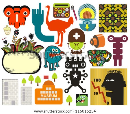 Mix of different vector images and icons. vol.60
