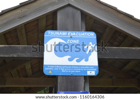 Tsunami evacuation zone signal new zealand sign