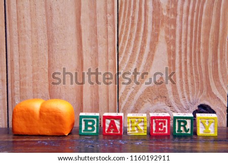 Wood Alphabet Block As Bakery Wording Background