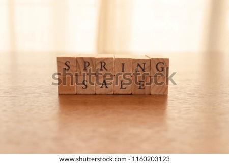 Wooden Text Block of Spring Sale