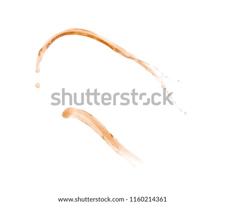 Splash of transparent liquid in motion isolated over the white background, set of several foreshortenings