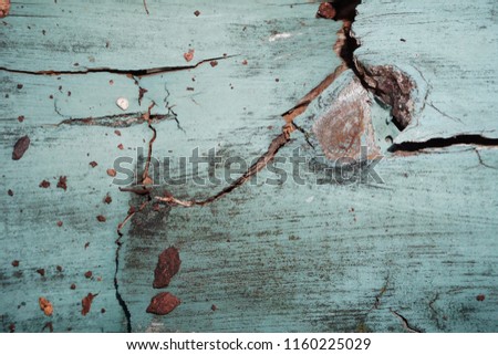 An aesthetic pleasing background for presentation of natural wood grain and leaves.  Nature is imperfect and the damaged distressed bark like blue hue texture beautiful and soothing to eye 