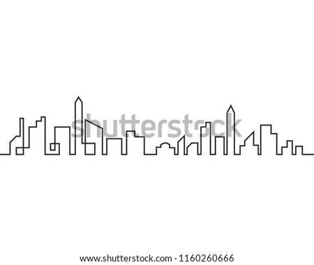 Modern City skyline . city silhouette. vector illustration in flat design Royalty-Free Stock Photo #1160260666
