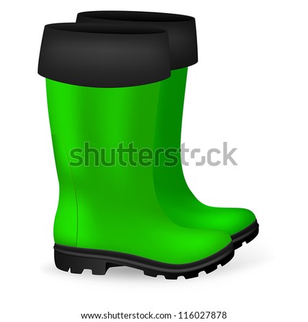 Blank safety rubber boots template.
