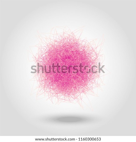 Pink fluffy vector isolated sphere
