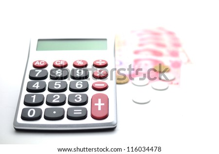Calculator and chinese currency