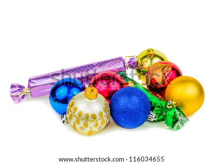 Balls for the Christmas tree. The photo on the white background