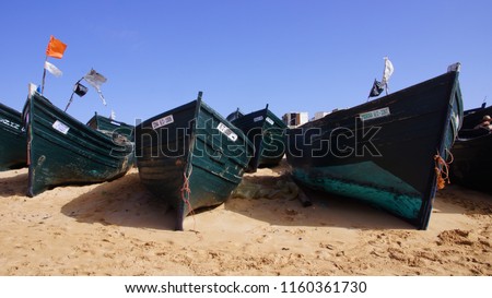 Maroccan boats on the shore