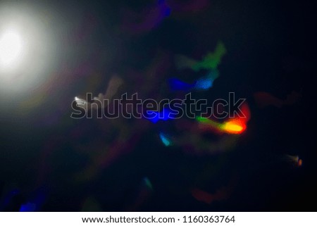 Defocused multicolor bokeh lights in shape of bats for halloween background. copy space. Background for halloween product
