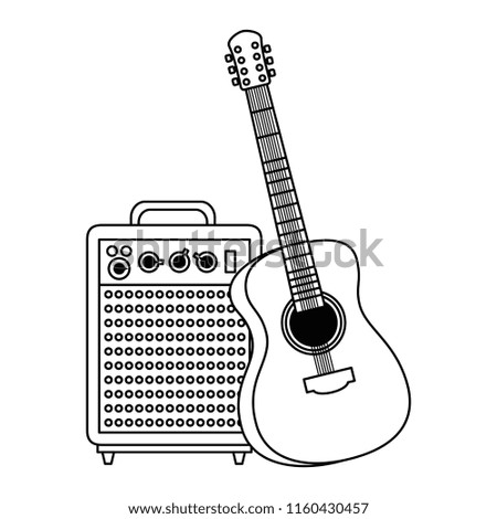 acoustic guitar with speaker