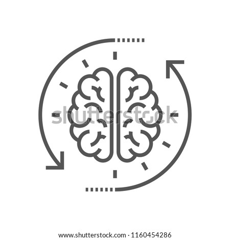 Concept of the thinking process, brainstorming, good idea, brain activity, insight. Flat line vector icon illustration design for your web design and print Royalty-Free Stock Photo #1160454286