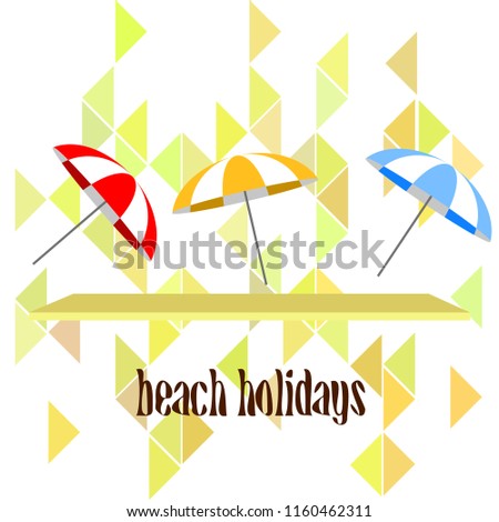 Beach umbrella holiday vector background
