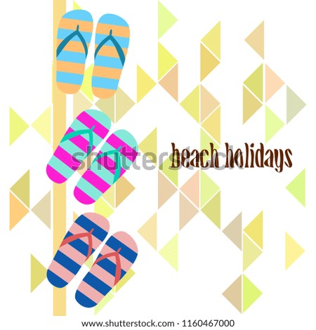 Beach shoes beach holiday vector background