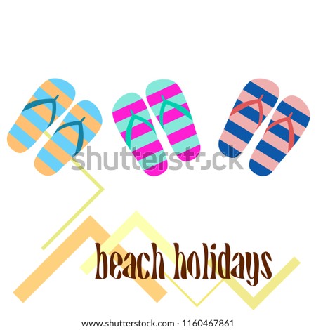 Beach shoes beach holiday vector background