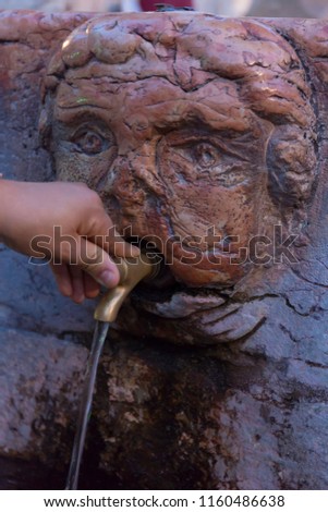 Man head fountain