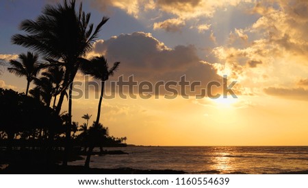 Golden Hour sunset in Kona, Hawaii
