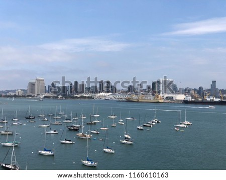 San Diego Marina Bay with  downtown on the background