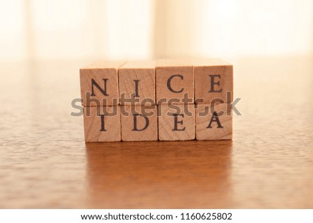 Wooden Text Block of Nice Idea