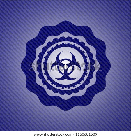 biohazard icon inside jean background