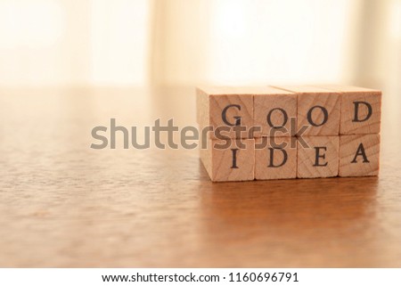 Wooden Text Block of Good Idea