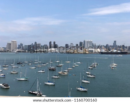San Diego Marina Bay with  downtown on the background