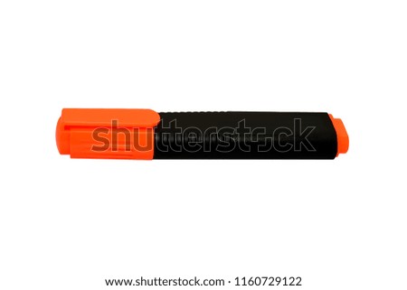 Orange highlighter isolated on white background