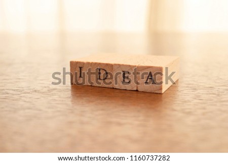 Wooden Text Block of Idea
