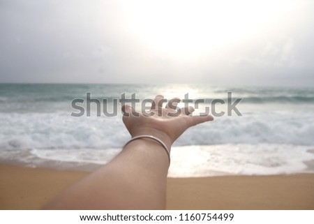 happy girl on the beach