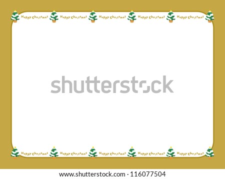 Christmas tree golden frame