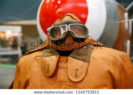 WW1 pilot's leather jacket and glasses