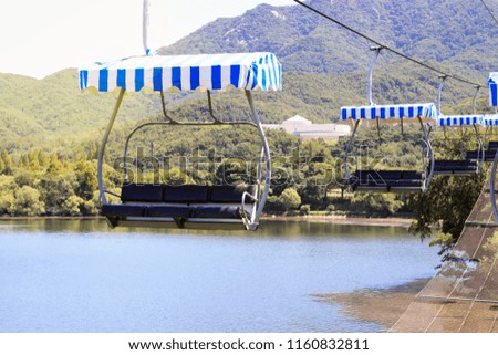 funicular, cable car close-up, South Korea, Toned