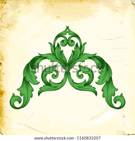 Retro baroque decorations element with flourishes calligraphic ornament. Vintage style design collection for Posters, Placards, Invitations, Banners, Badges and Logotypes.