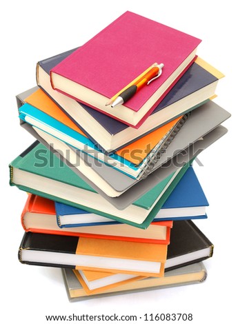 A pile of studying books class