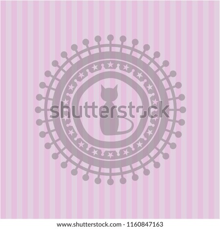 cat icon inside pink emblem