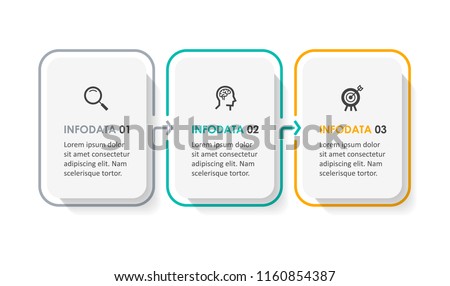 Vector Infographic design template with icons and  3 options or steps. Infographics for business concept. Can be used for presentations banner, workflow layout, process diagram, flow chart, info graph Royalty-Free Stock Photo #1160854387