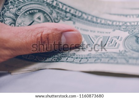 Close up US dollar banknote money