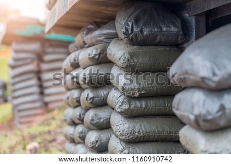Sandbag is beautifully arranged on the mountain,Sandbags to guard against attacks,Sandbag bunker of the old military bunker base.