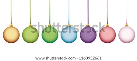 matt rainbow pastel colored christmas balls vector illustration EPS10
