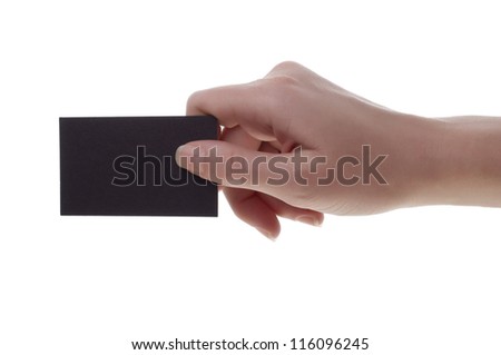 Women hand holding blank card