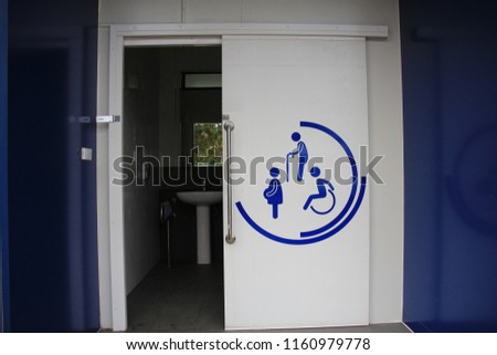 the restroom for handicapped  signs background