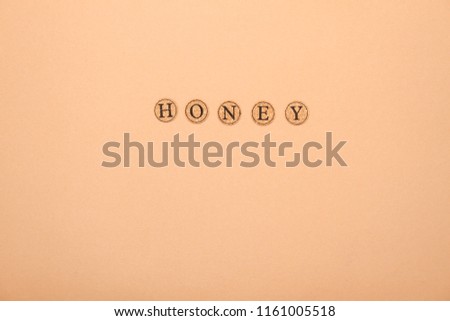 Letters written the word honey. Kitchen Wallpapers