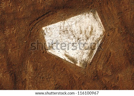 Home plate on baseball field with copy space