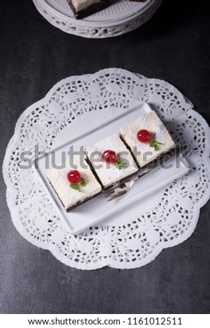 Delicious cherry cream cake