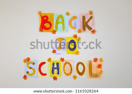 Back to School. Composed of colourful letters. Closeup