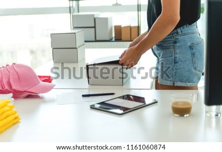 Young women Working form home