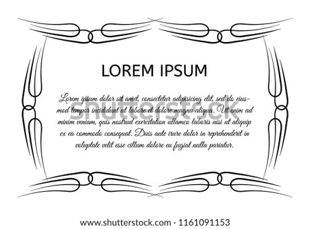 Decorative vintage horizontal frame with the place for your text in center. Vintage ornament greeting card template. Vector illustration.
