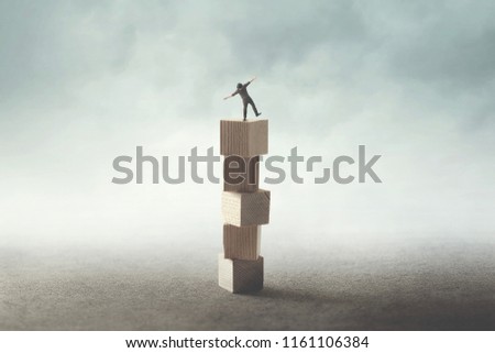 precary condition for businessman, abstract concept Royalty-Free Stock Photo #1161106384